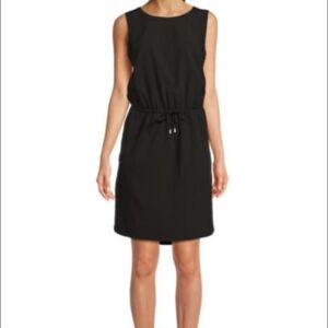 DKNY Cinched Waist Drawstring Mini Dress